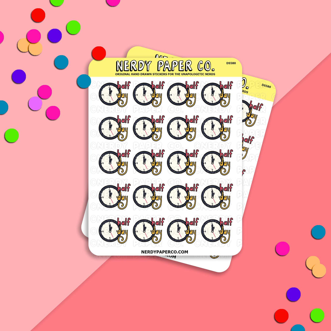 Half Day - Hand Drawn Planner Stickers - DS580