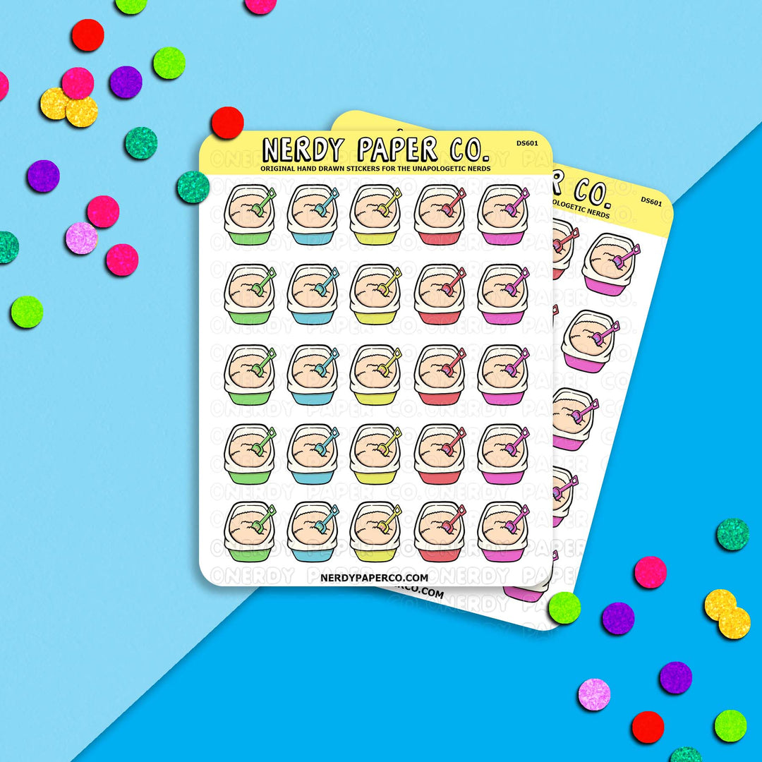 Kitty Litter Box - Hand Drawn Stickers - DS601