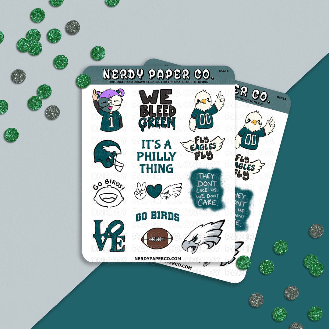 Go Birds! - Hand Drawn Sticker Sampler Sheet - DS614