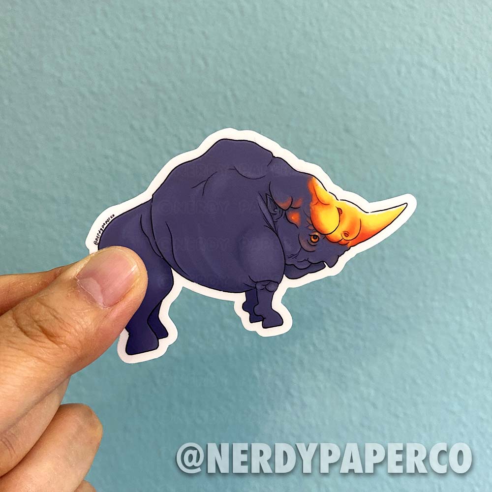 Horned Beast | MAGICAL CREATURE - Hand Drawn Waterproof Vinyl Sticker