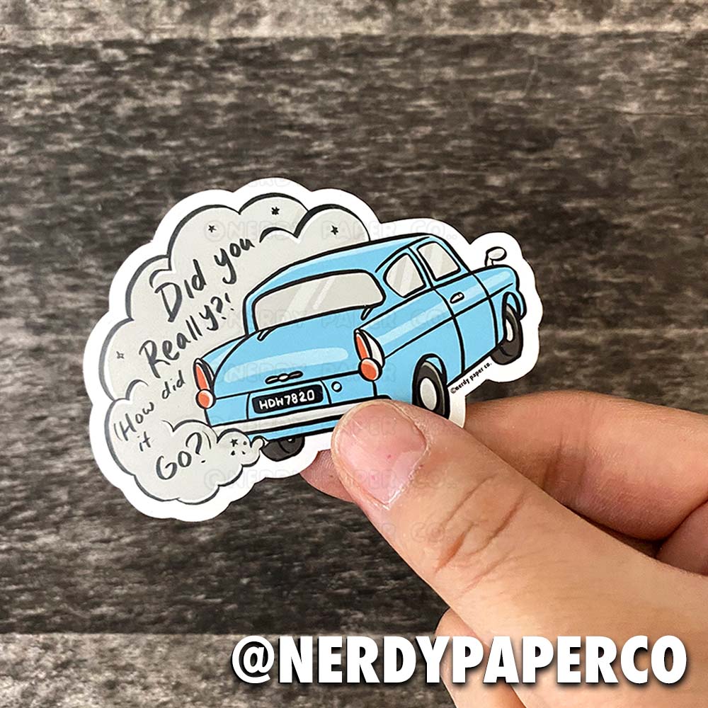 Trusty Flying Car | Hand Drawn Waterproof Vinyl Sticker