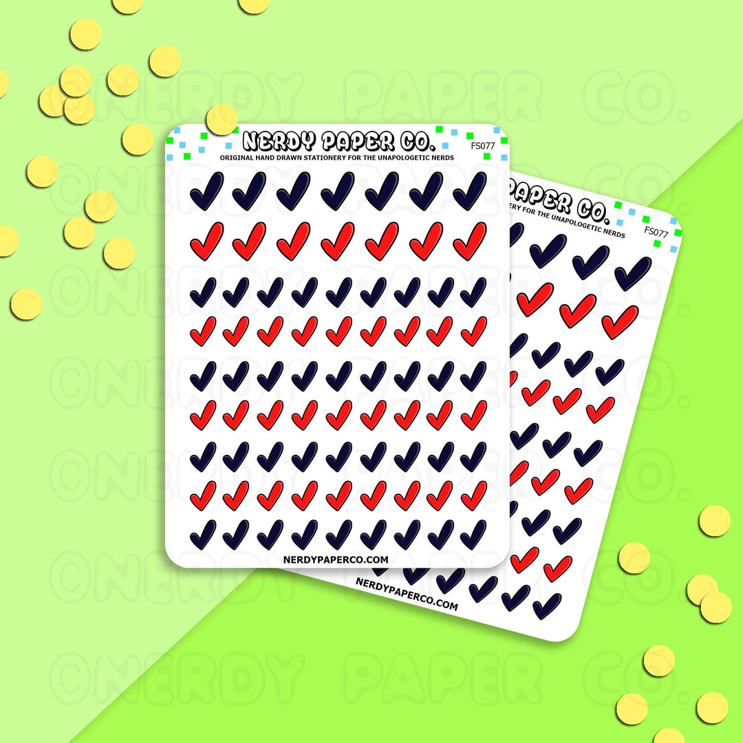 CHECKS - Hand Drawn Planner Stickers - FS077