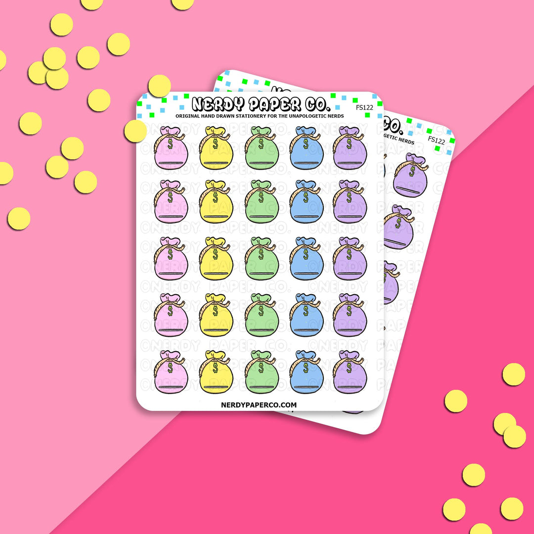 MONEY BAGS - Hand Drawn Planner Stickers - FS122
