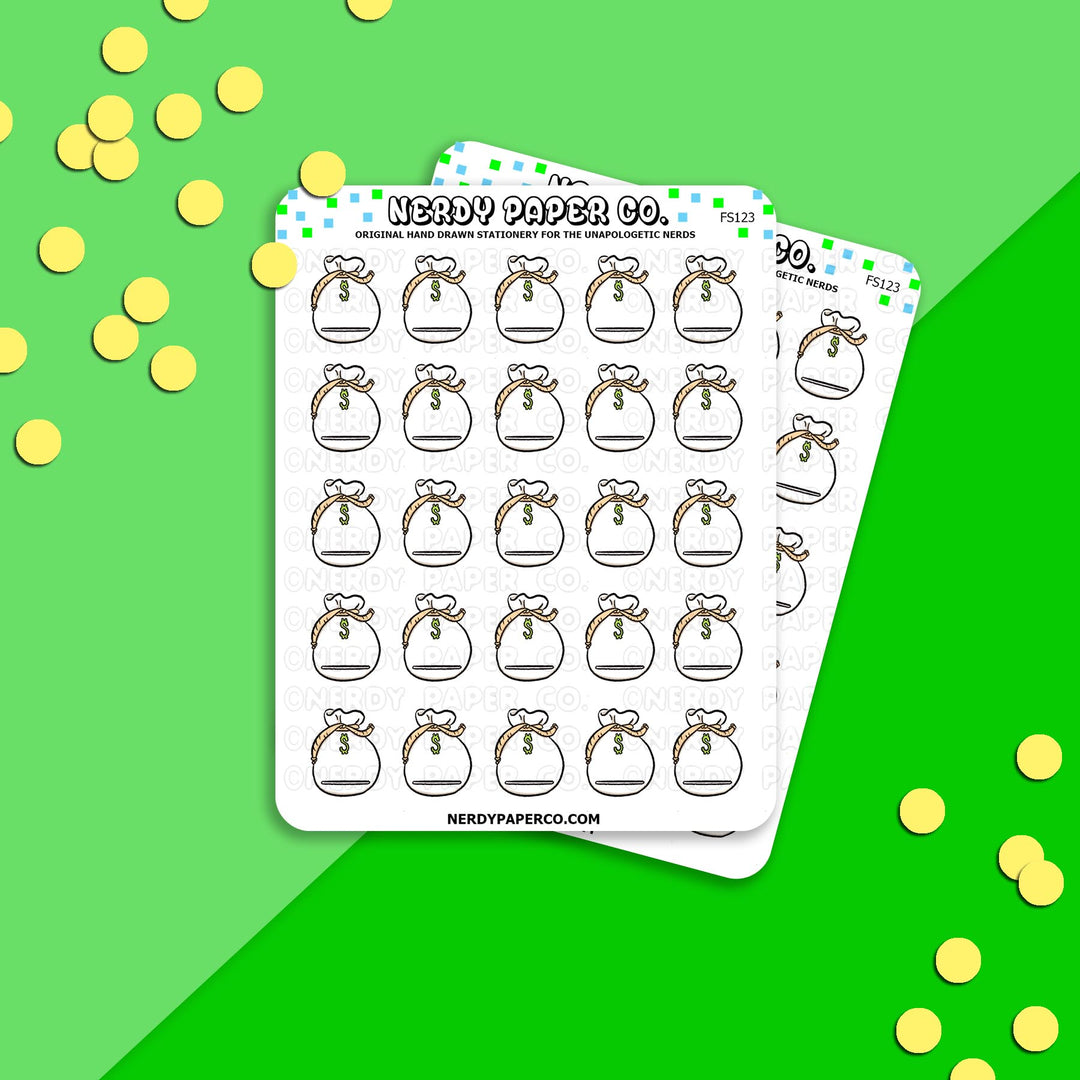 MONEY BAGS - Hand Drawn Planner Stickers - FS123