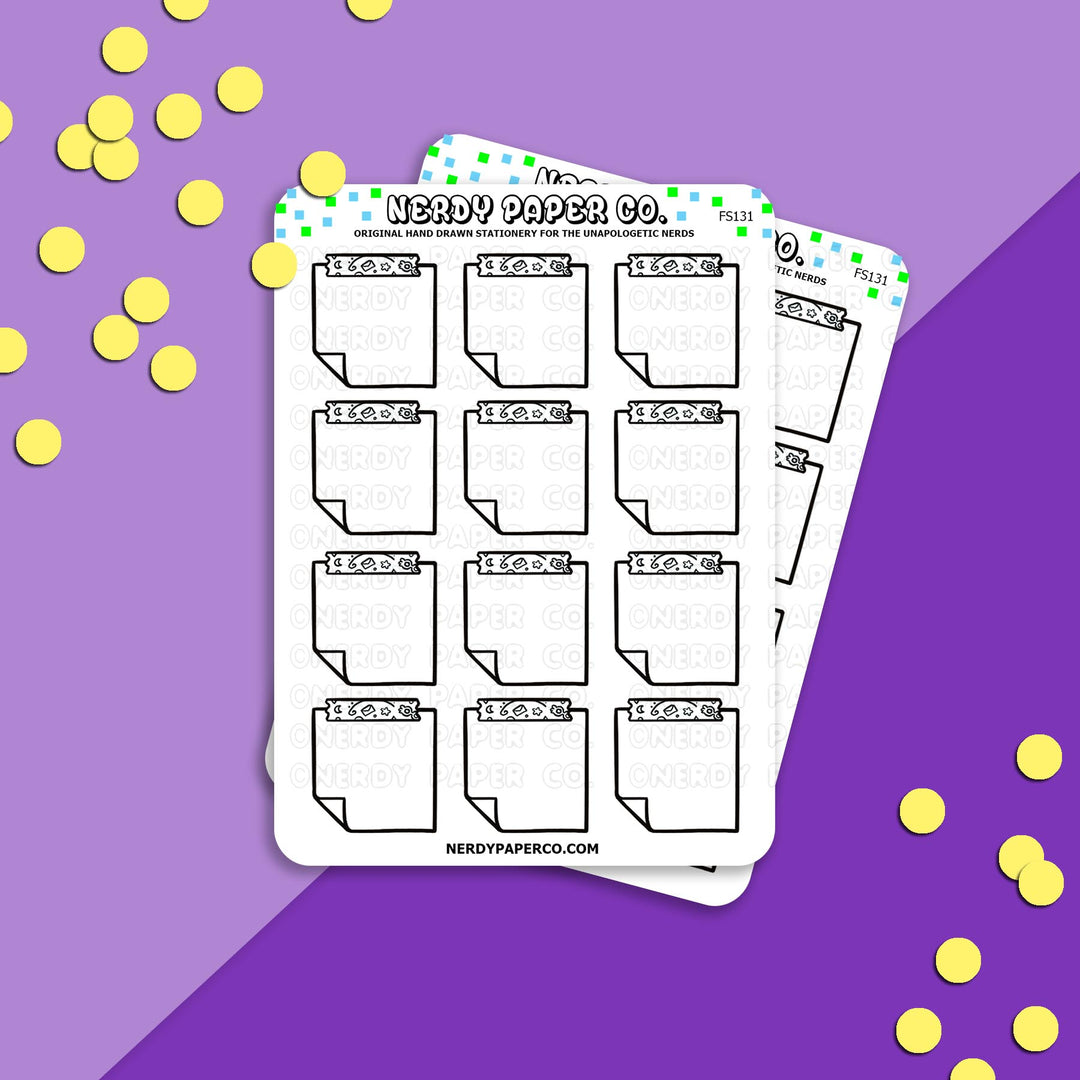 Sticky Notes | White - Hand Drawn Functional Planner Stickers -FS131