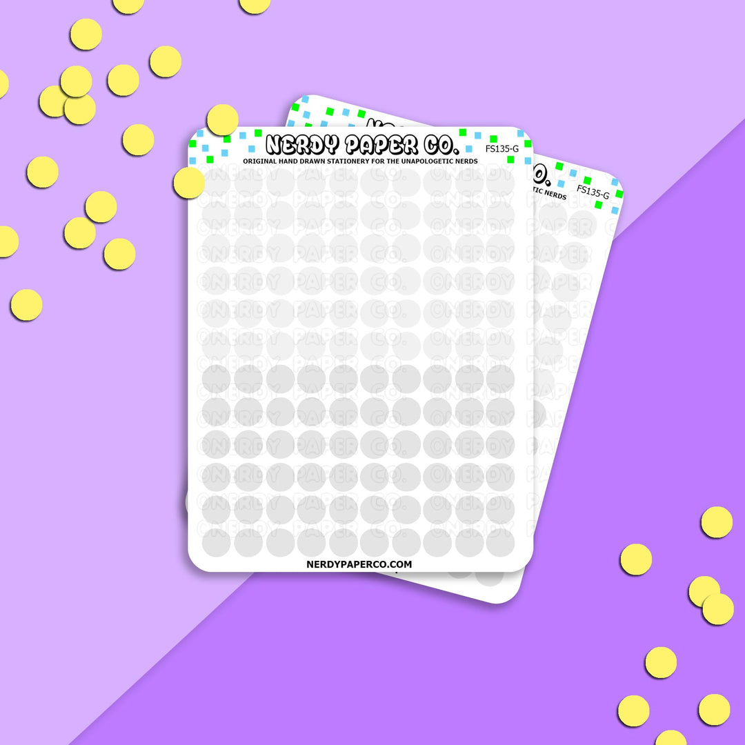 Grey Dots - Hand Drawn Planner Stickers - FS135-G