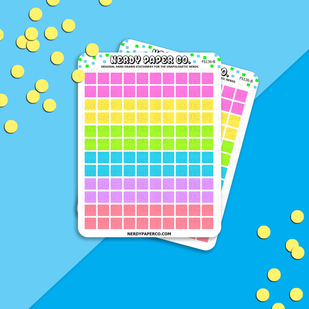 Bright Pixels - Hand Drawn Planner Stickers - FS136-B