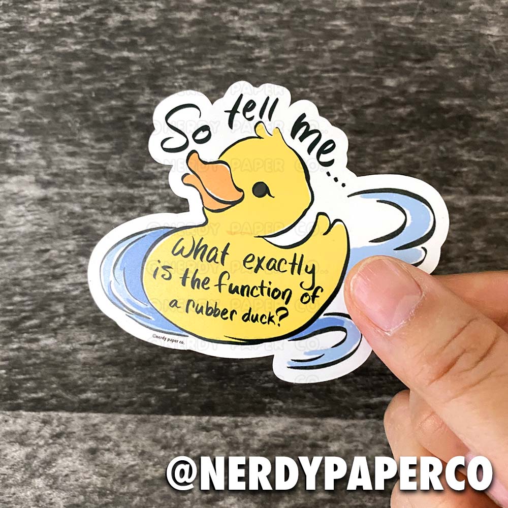Function Of A Rubber Duck? | Hand Drawn Waterproof Vinyl Sticker