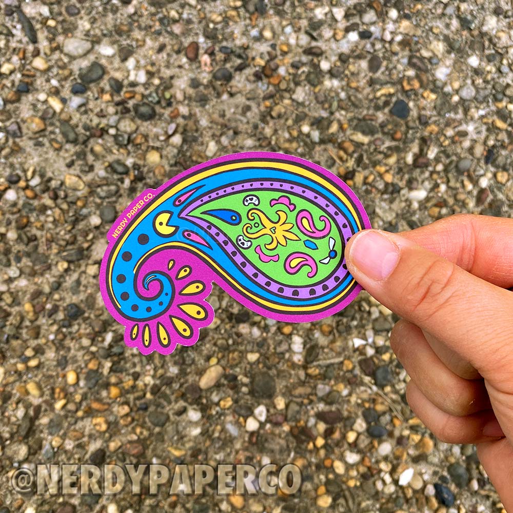 Gamer Paisley - Hand Drawn Waterproof Vinyl Sticker