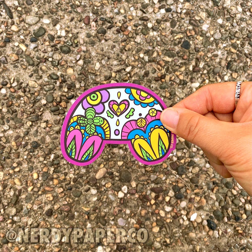 Paisley Controller - Hand Drawn Waterproof Vinyl Sticker