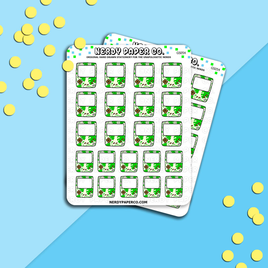 MONSTERA GAMEBOY - Hand Drawn Planner Stickers - Deco -GS054