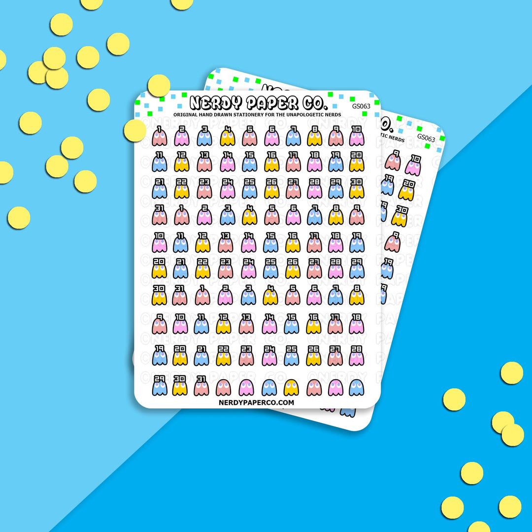 GHOST DATE COVERS - Hand Drawn Planner Stickers - GS063