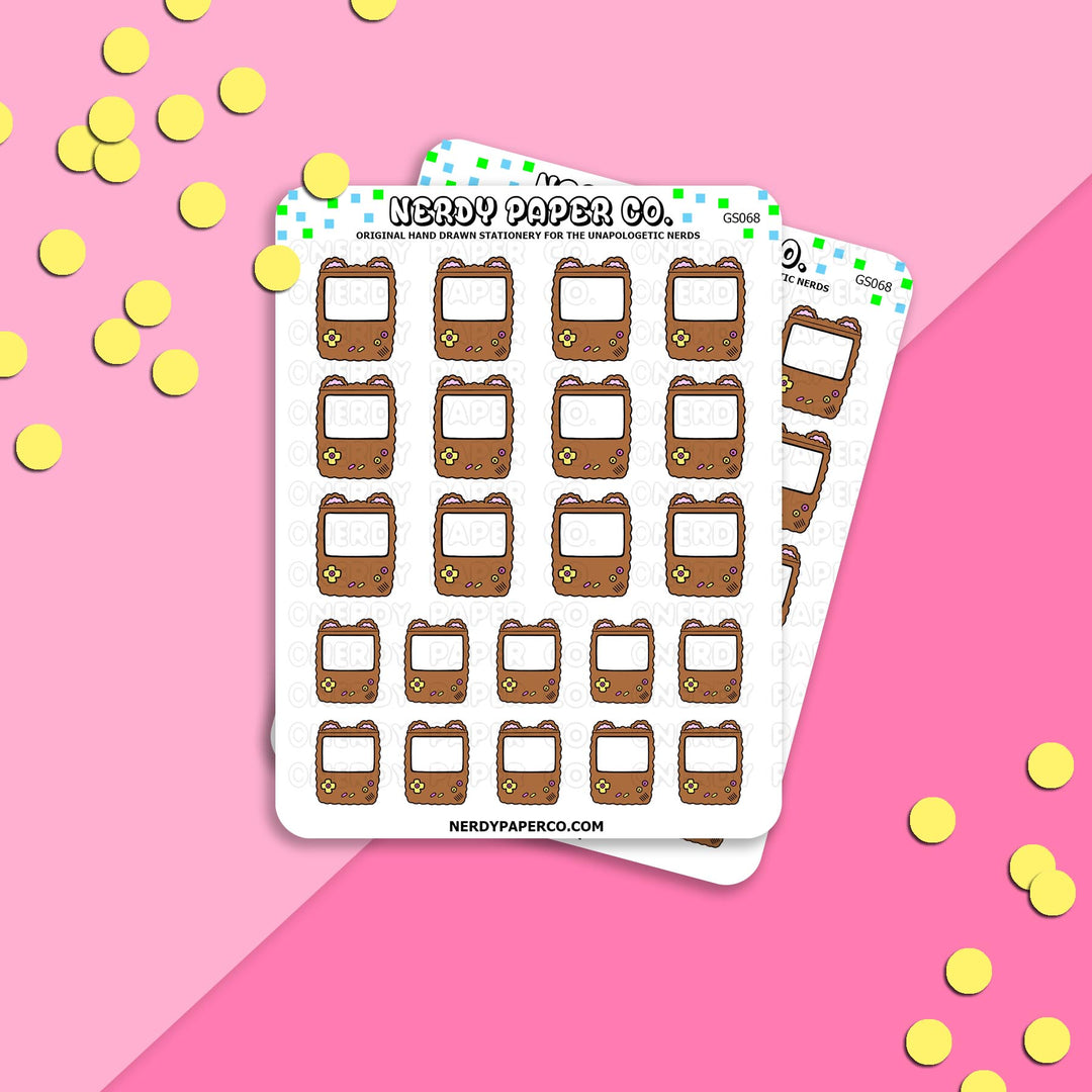 Teddy Gameboy - Hand Drawn Planner Stickers - Deco -GS068