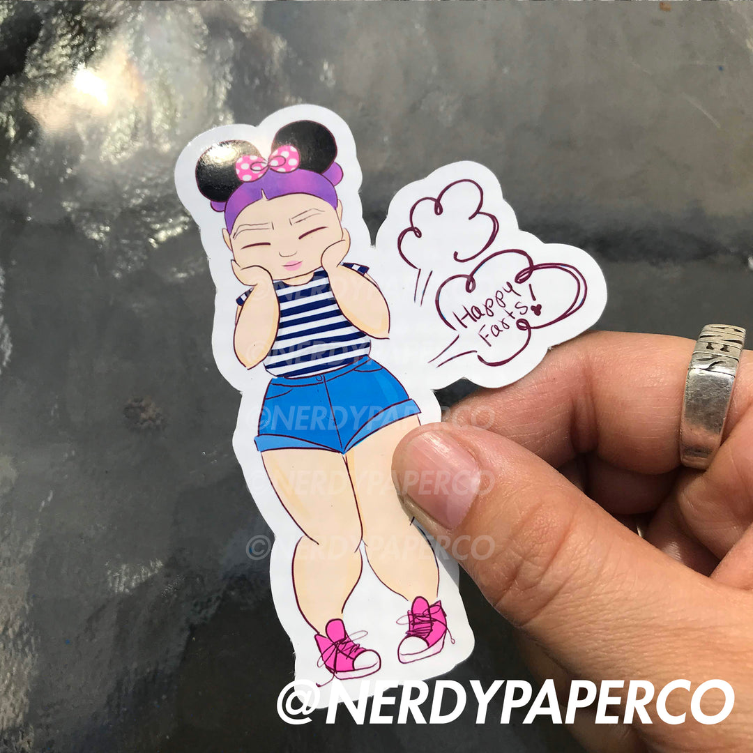HAPPY FARTS | Beautiful Girls - Hand Drawn Waterproof Vinyl Sticker