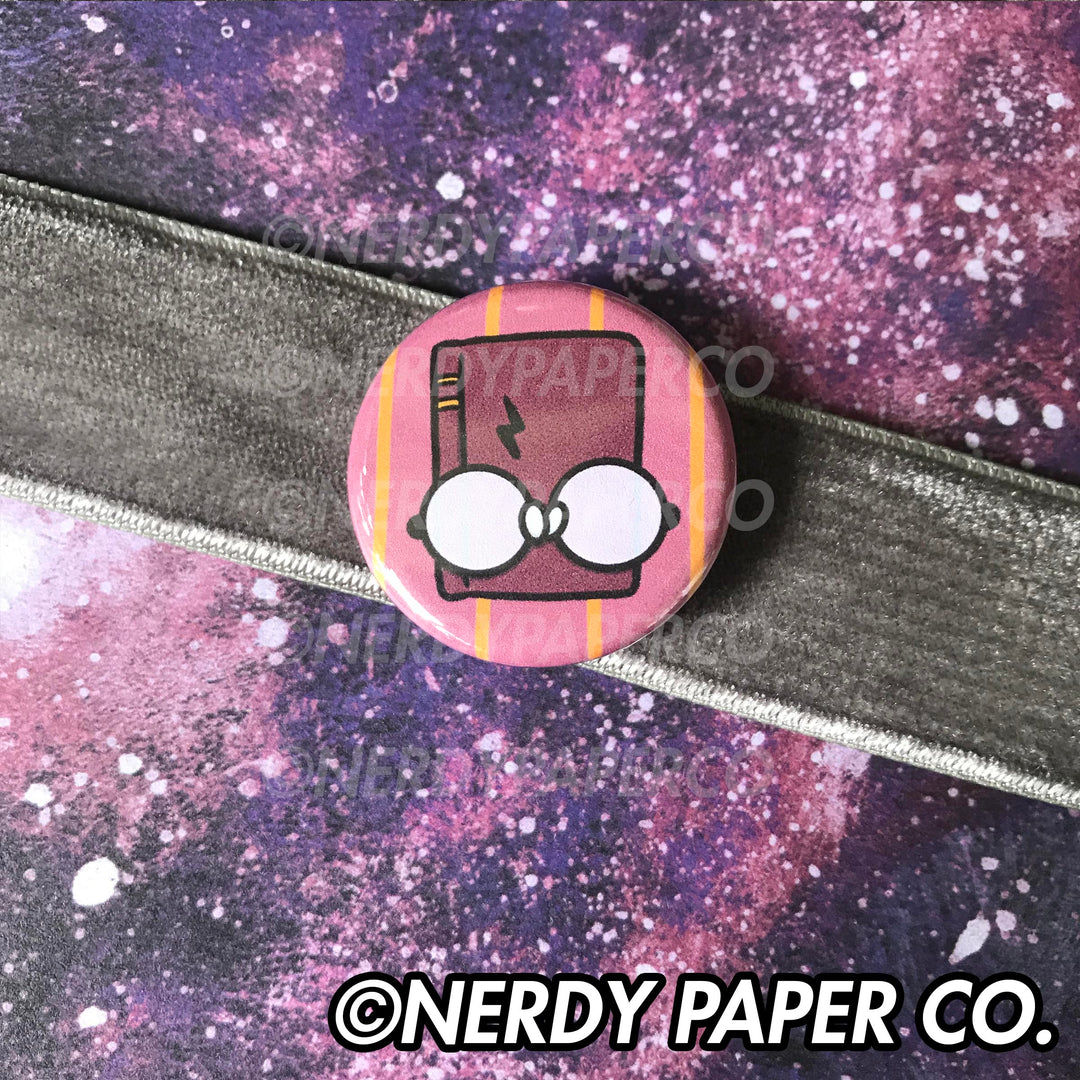 WIZARD BOOK | Hand Drawn Wizard Art | Handmade Pin Badge