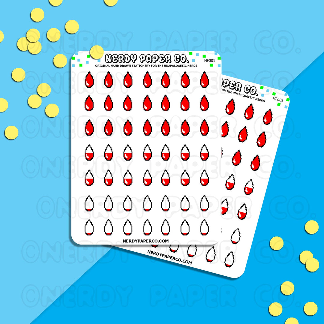 PIXEL PERIOD TRACKER - Hand Drawn Planner Sticker - Deco | HF001