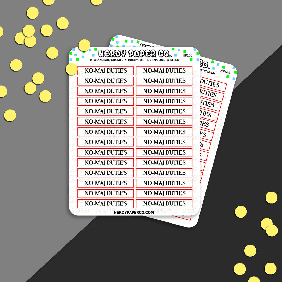 NO-MAJ DUTIES | HEADERS- Stickers Deco | HP100