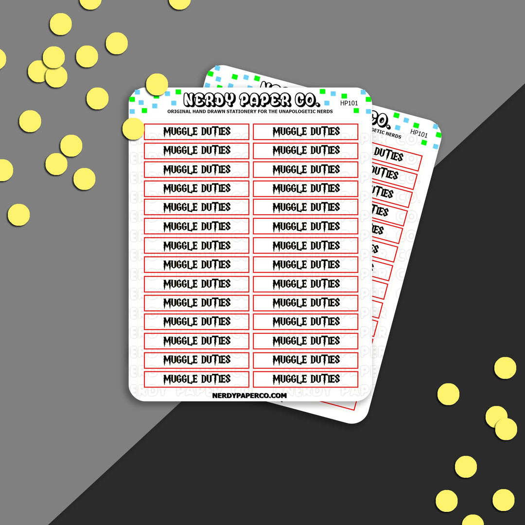 MUGGLE DUTIES | HEADERS- Stickers Deco | HP101