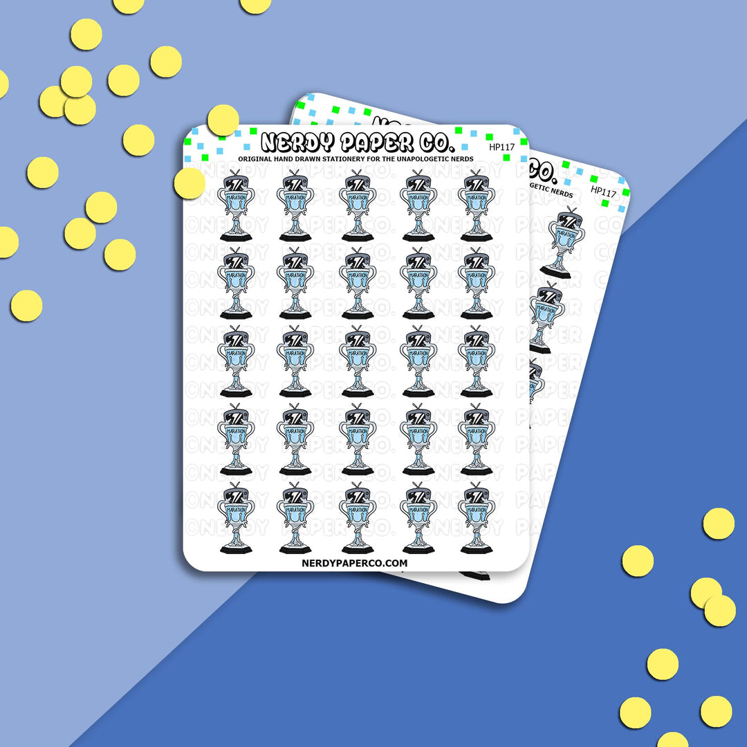 TV WIZARD CUP | Hand Drawn Stickers Deco | HP117