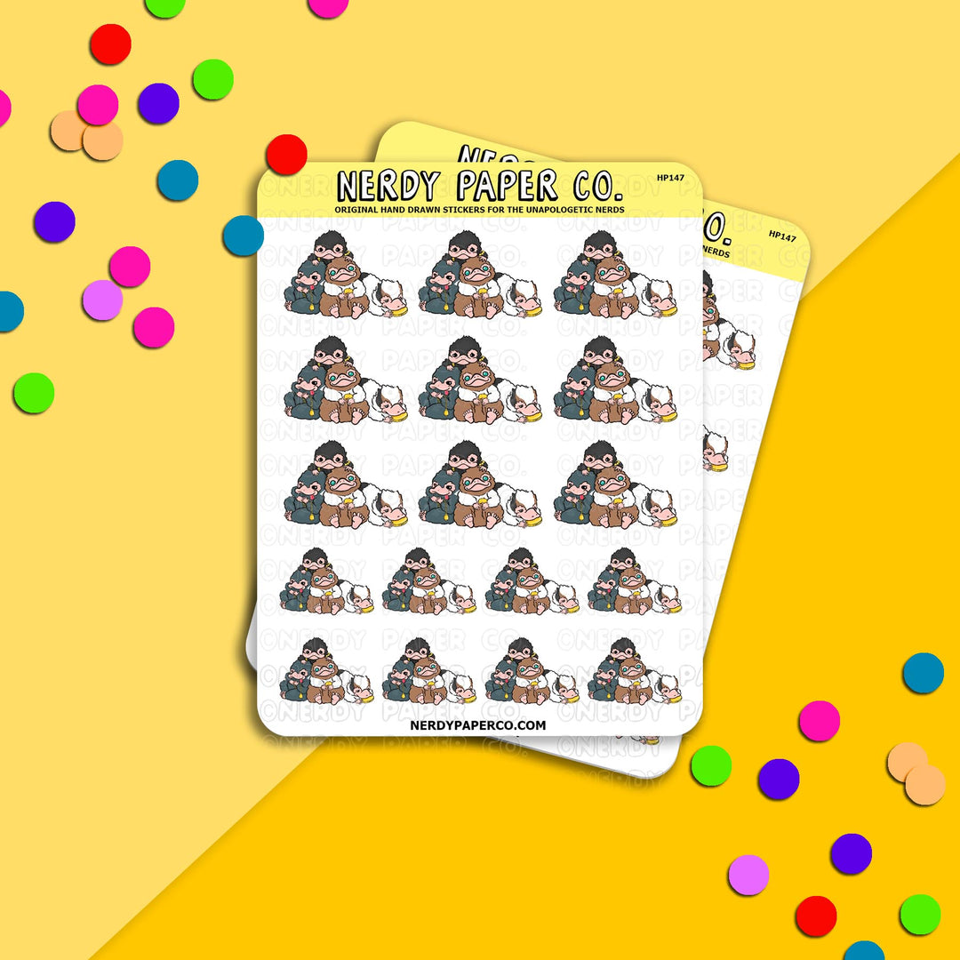 3 MusketNIFFS | Magical Creature #20 - Hand Drawn Vinyl Sticker Sheet - HP147