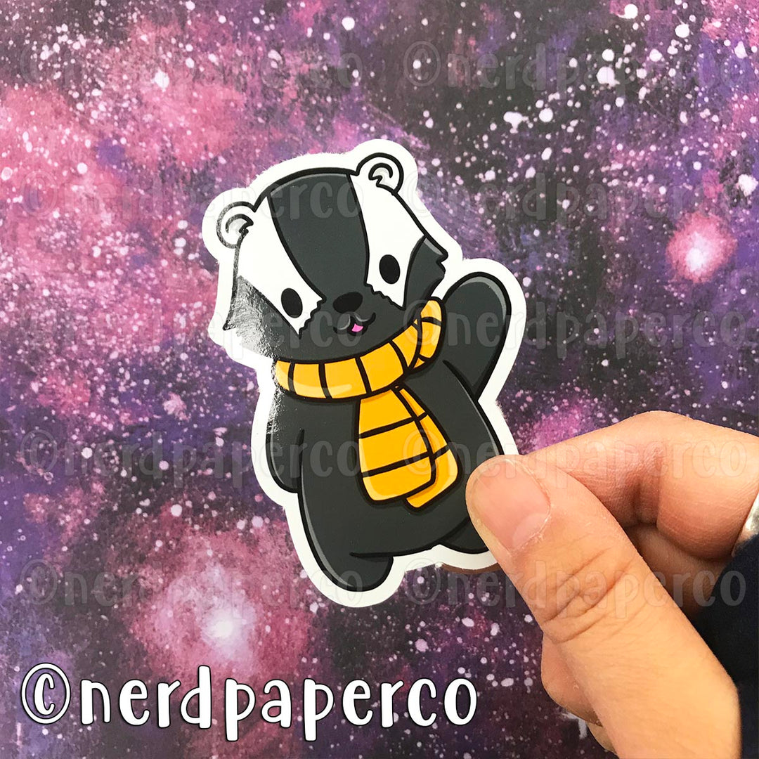 HUFFLEBADGER - Hand Drawn Waterproof Vinyl Sticker