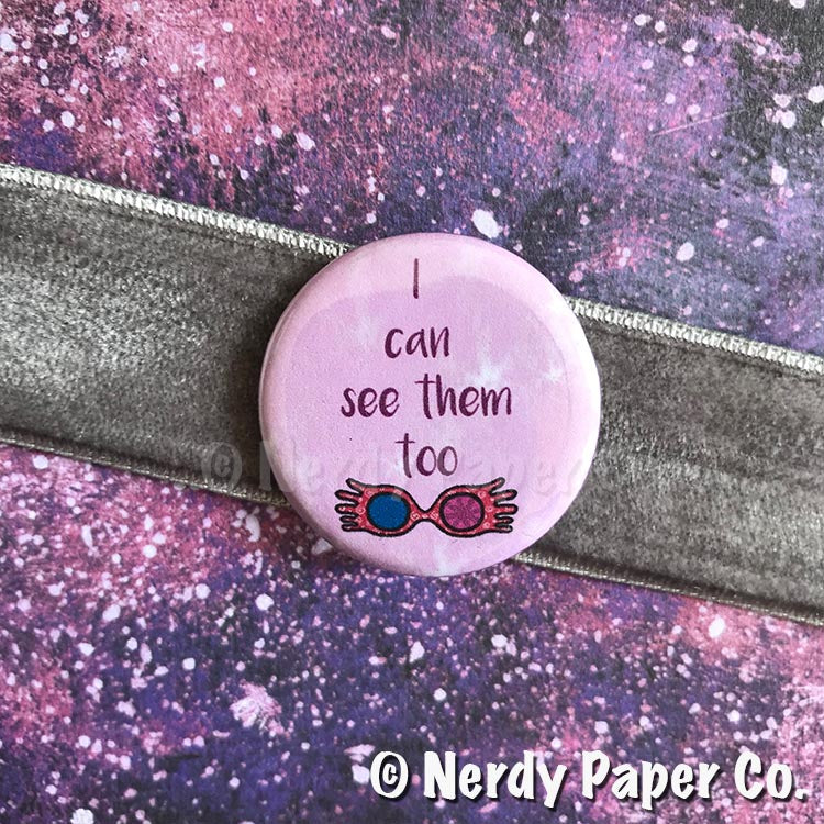 I CAN SEE THEM PIN BADGE | Hand Drawn Wizard Art | Handmade Pin Badge