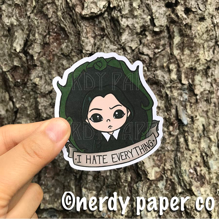 I HATE EVERYTHING - Hand Drawn ADDAMS FAMILY- Inspired Planner Die Cut