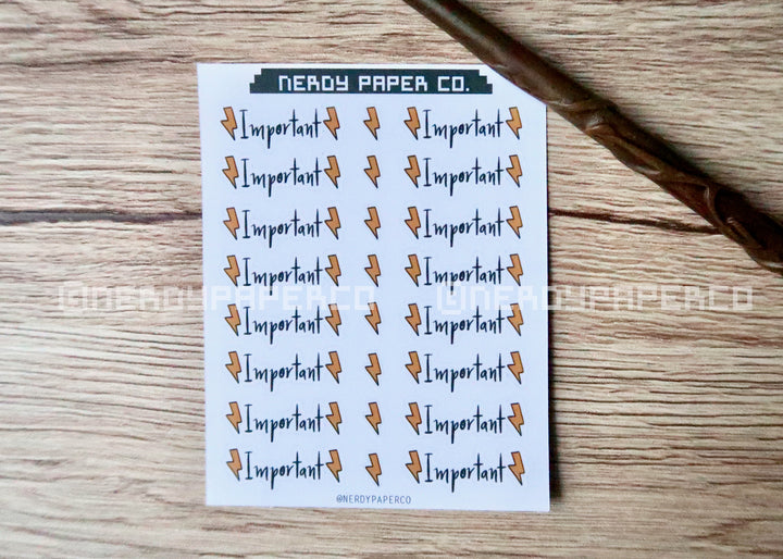 IMPORTANT LIGHTENING BOLTS - Hand drawn Stickers - HP008