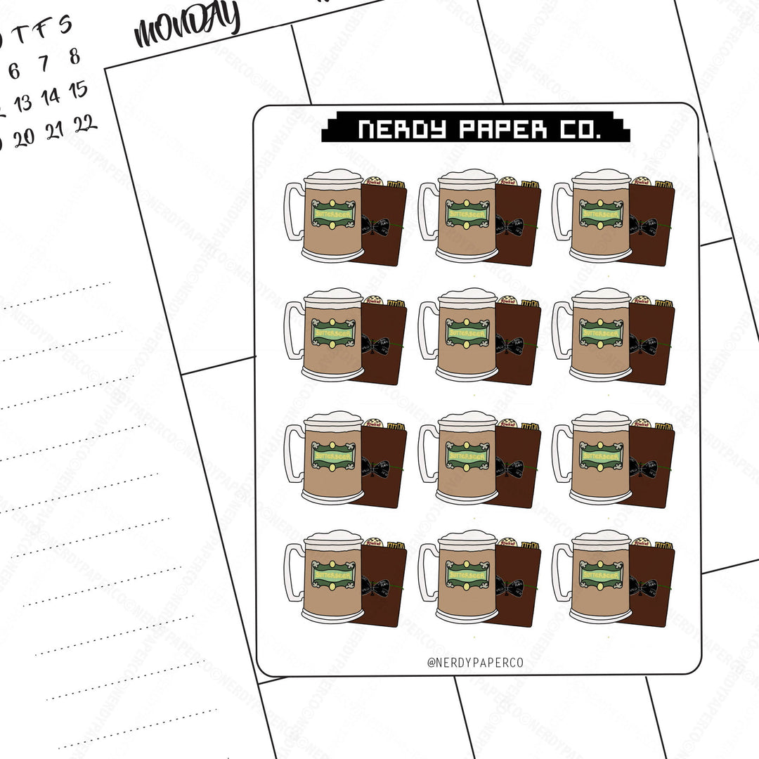 Buttabeer + Plan - Hand Drawn Stickers - Deco - HP006