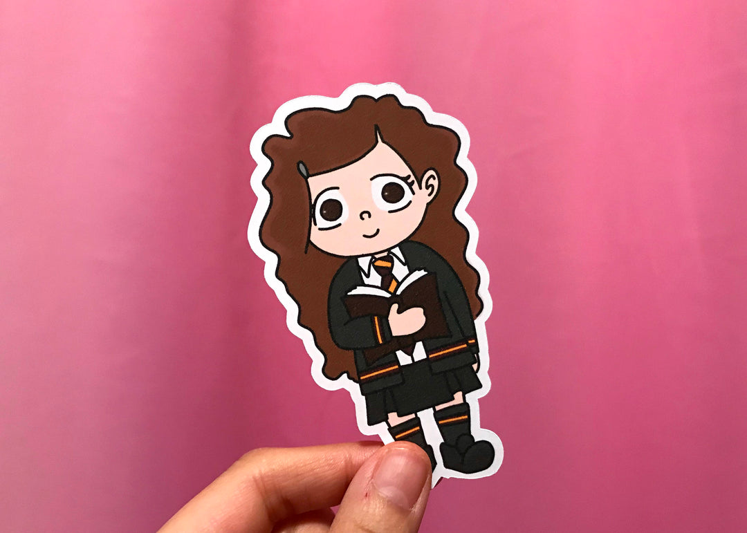 Smart Witch Die Cut - Hand Drawn Die Cut - Chibi