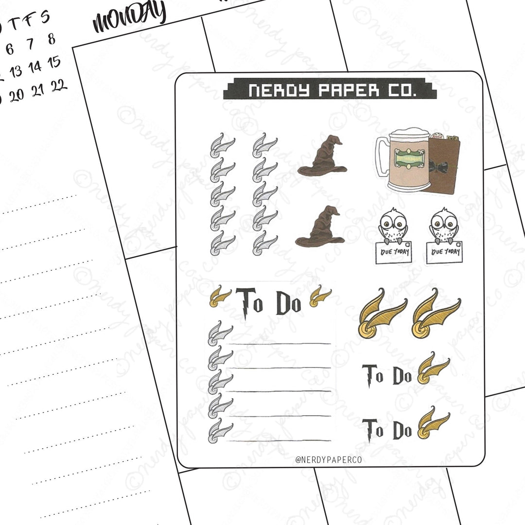 FUNCTIONAL WIZARD SAMPLER - Hand Drawn Stickers | HP038