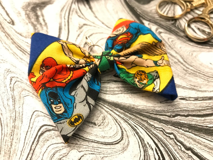 SUPERHERO PLANNER BOW - Handsewn Planner Bow Charm - Clip - Keychain