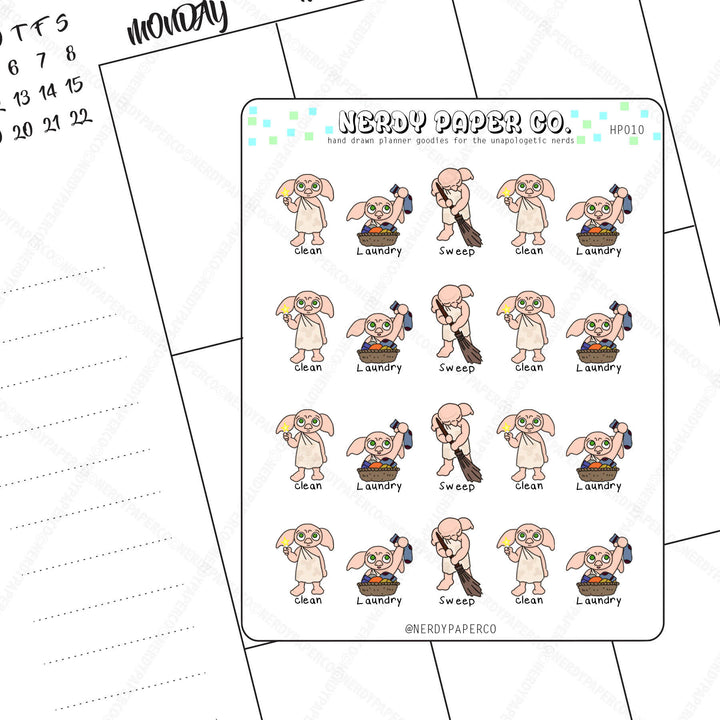 MAGICAL ELF CHORES - Hand Drawn Stickers - Deco | HP010