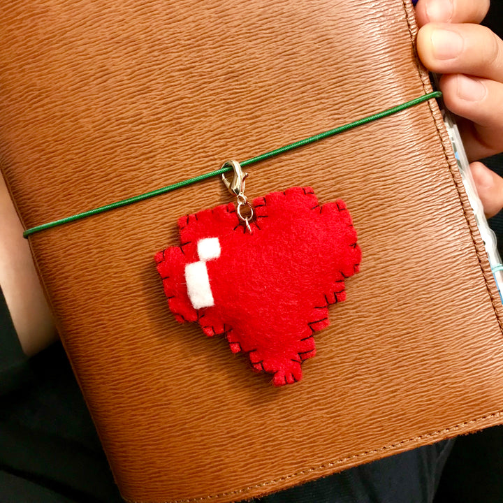 PIXEL HEART - Hand Sewn Planner Charm