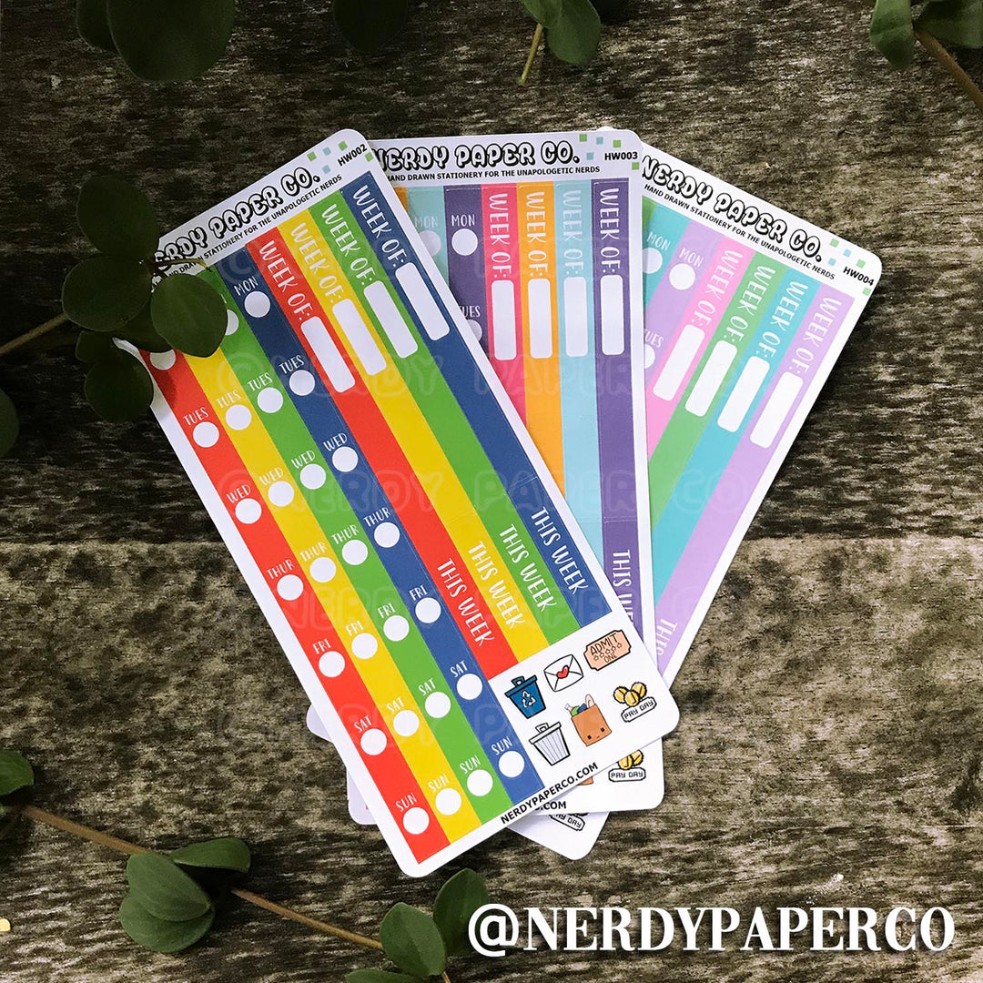 HOBO WEEKS RE DATE KIT - Hand Drawn Planner Stickers - HW002-PK