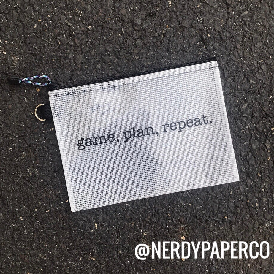 GAME, PLAN, REPEAT | VINYL + MESH ZIP ART POUCH