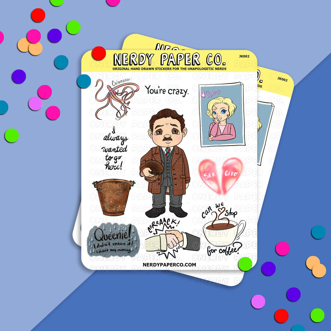 The Baker 2.0 - Hand Drawn Character Vinyl Sticker Sheet - JK002