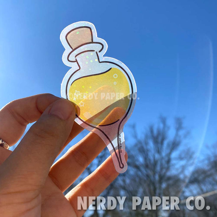 Lucky Potion- Hand Drawn Holographic Clear Vinyl - WP