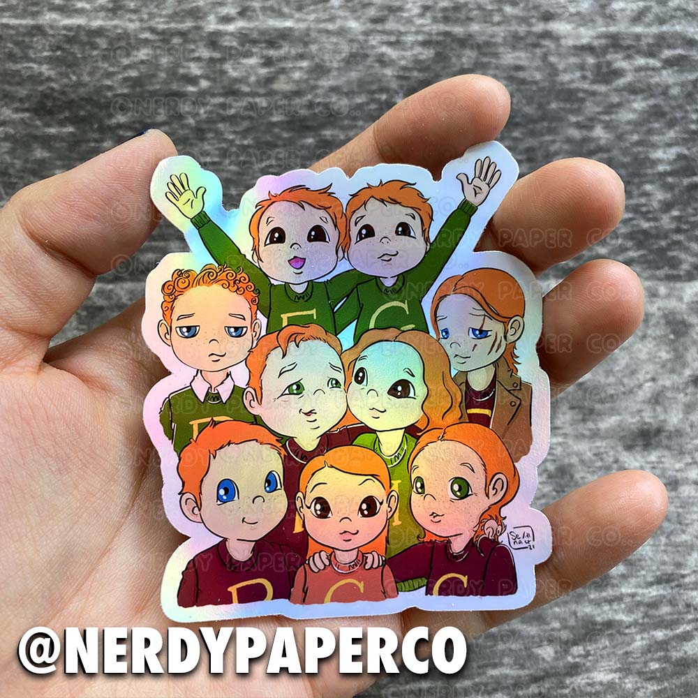 MAGICAL FAMILY | Hand Drawn Holographic Waterproof Vinyl Sticker