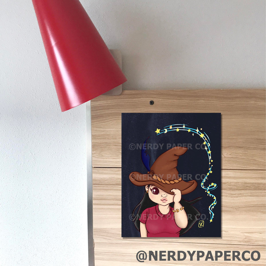 MAGICAL GIRL | Hand Drawn Wizard Art | Art Print