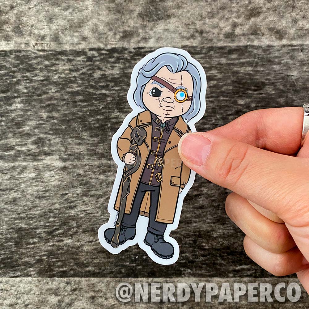 Moody Wizard - Hand Drawn Waterproof Vinyl Sticker