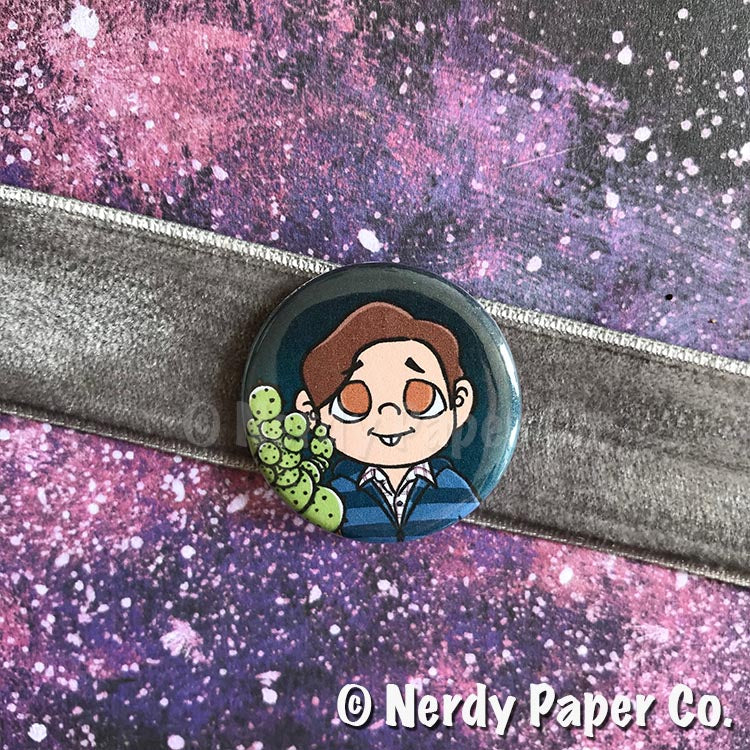 QUIRKY WIZARD PIN BADGE | Hand Drawn Wizard Art | Handmade Pin Badge