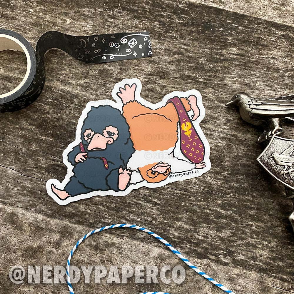 Playful Niff Pups | Magical Creatures #24 - Hand Drawn Waterproof Vinyl Sticker