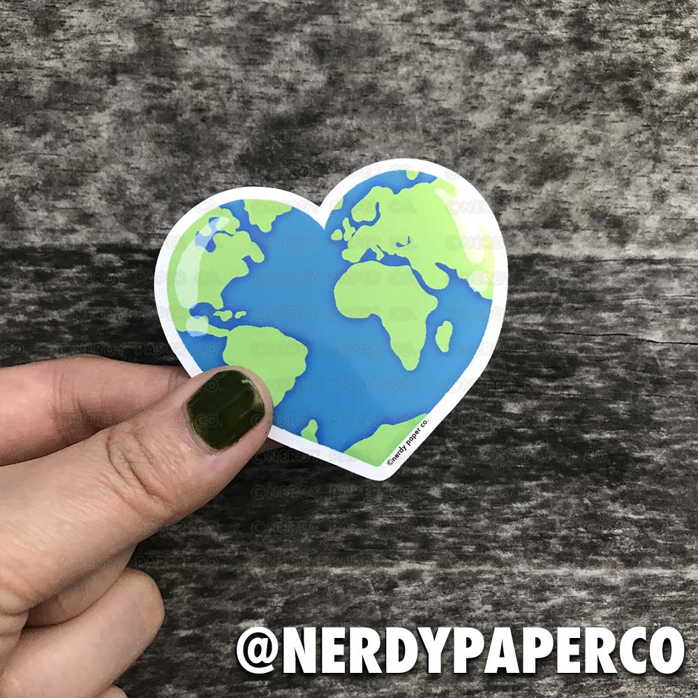 PLANET HEART - Hand Drawn Waterproof Vinyl Sticker