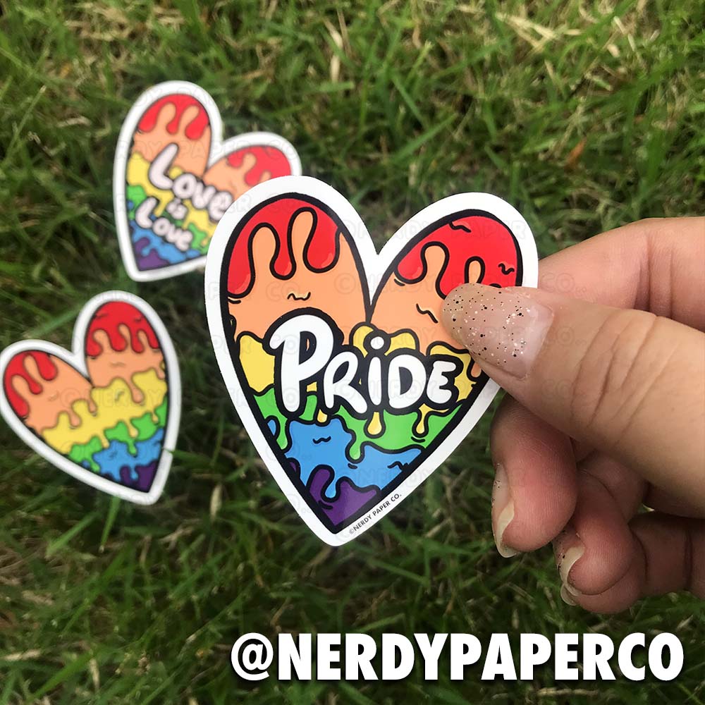 PRIDE HEART - Hand Drawn Waterproof Vinyl Sticker