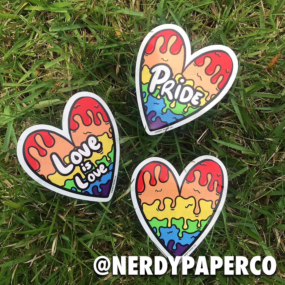 PRIDE HEARTS - Hand Drawn Waterproof Vinyl Sticker Pack