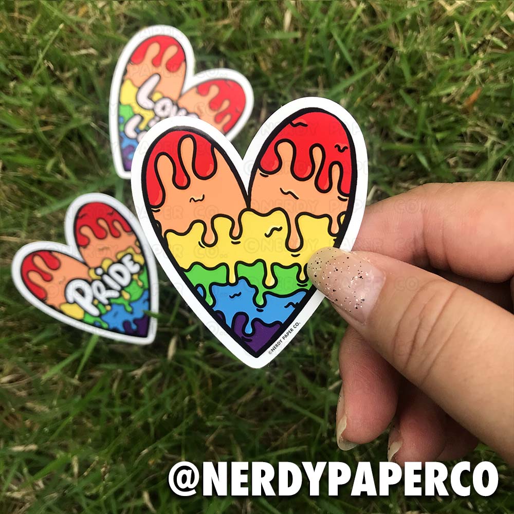 PRIDE PAINT HEART - Hand Drawn Waterproof Vinyl Sticker
