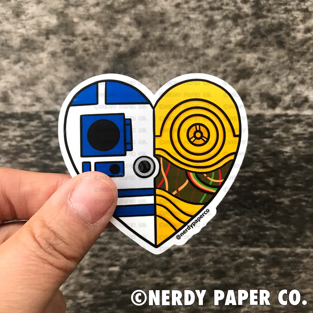 ROBOT HEART - Hand Drawn Waterproof Vinyl Sticker