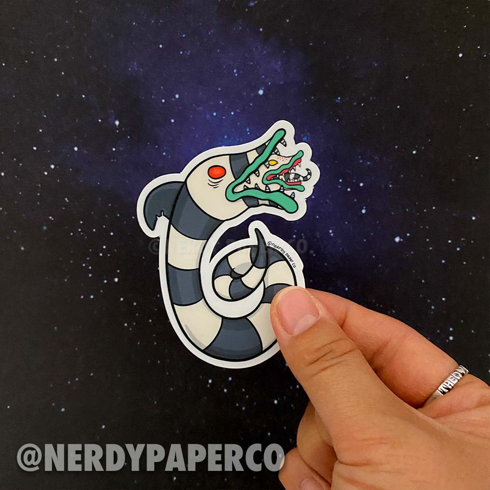 Sandworm Monster - Hand Drawn Beetle Universe Waterproof Vinyl Sticker