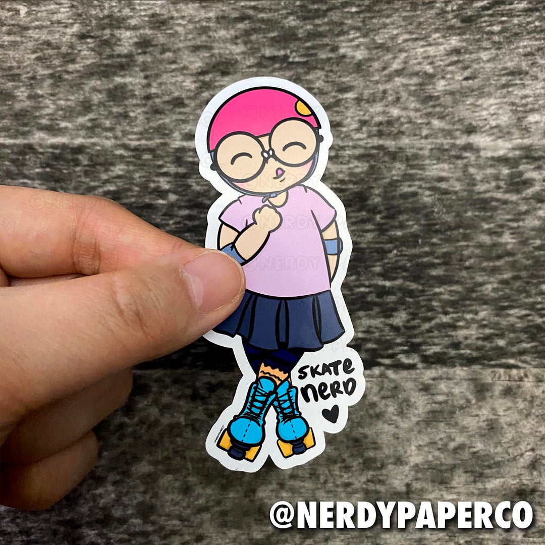 Skate Nerd - Hand Drawn Waterproof Vinyl Sticker